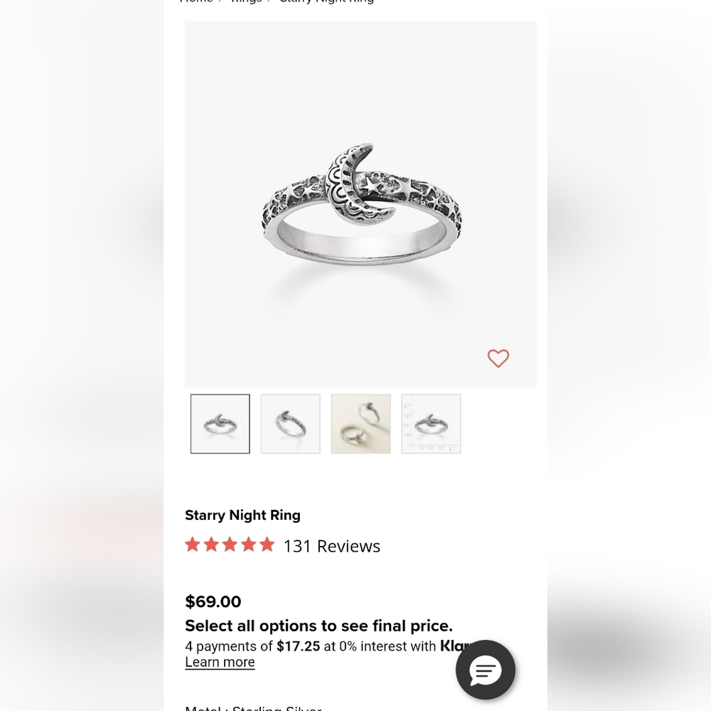 James Avery Starry Night Ring